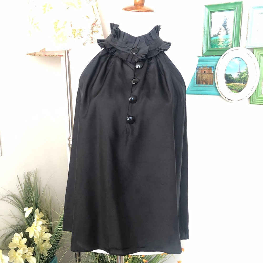 J. Crew Button Ruffle Neck Halter - image 1